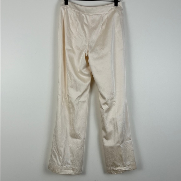 Ann Taylor Women’s 2P Satin Cream Dress Pants Straight Workwear Dressy - Picture 5 of 8